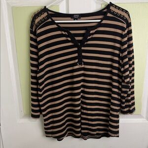 (1995) Jones New York Women's Striped Long Sleeve Top